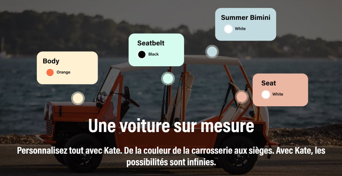 Kate, une voitures configurable